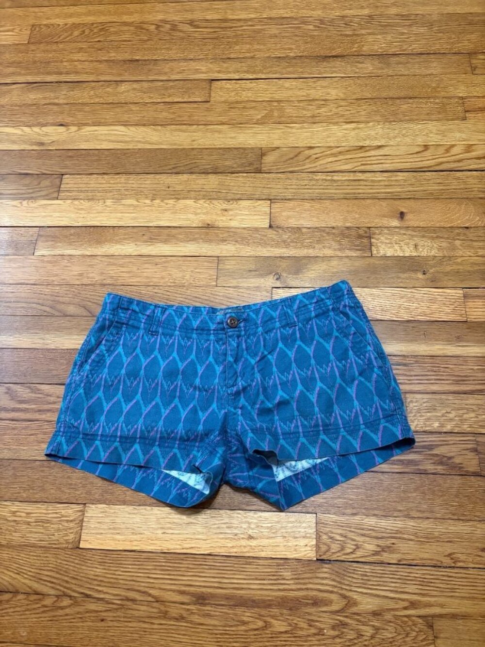 The North Face Womens Shorts Size 4 Blue Linen Cotton Shorties 3" Inseam Casual